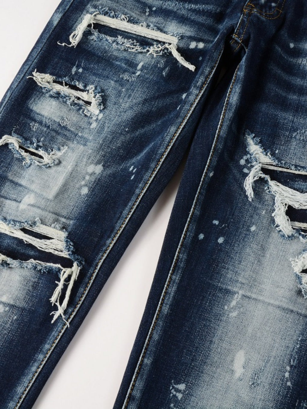 Navy Blue Patch Paint Jeans