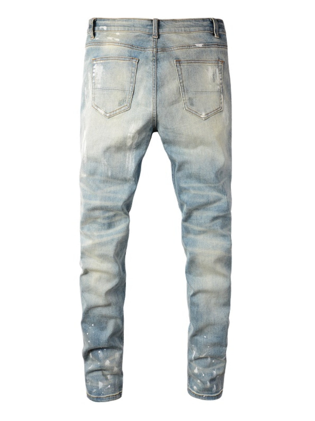 Washed Denim Paint Jeans