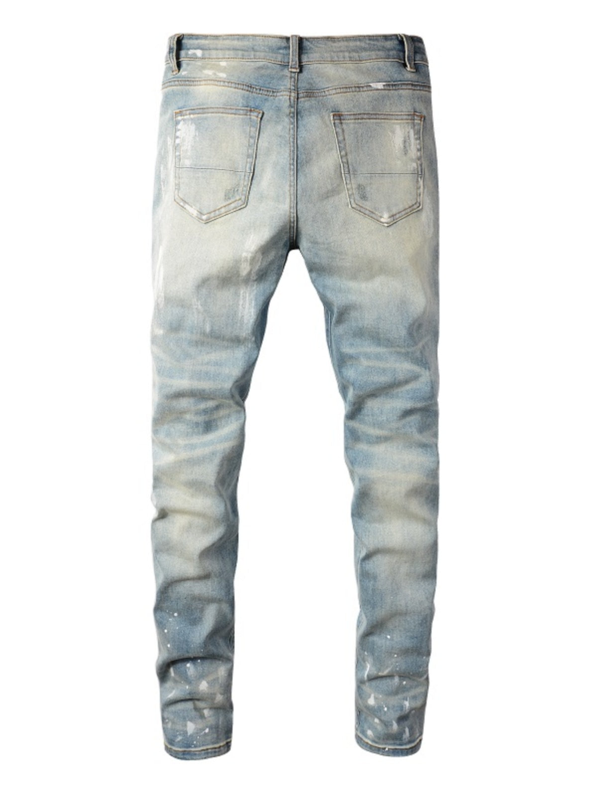 Washed Denim Paint Jeans