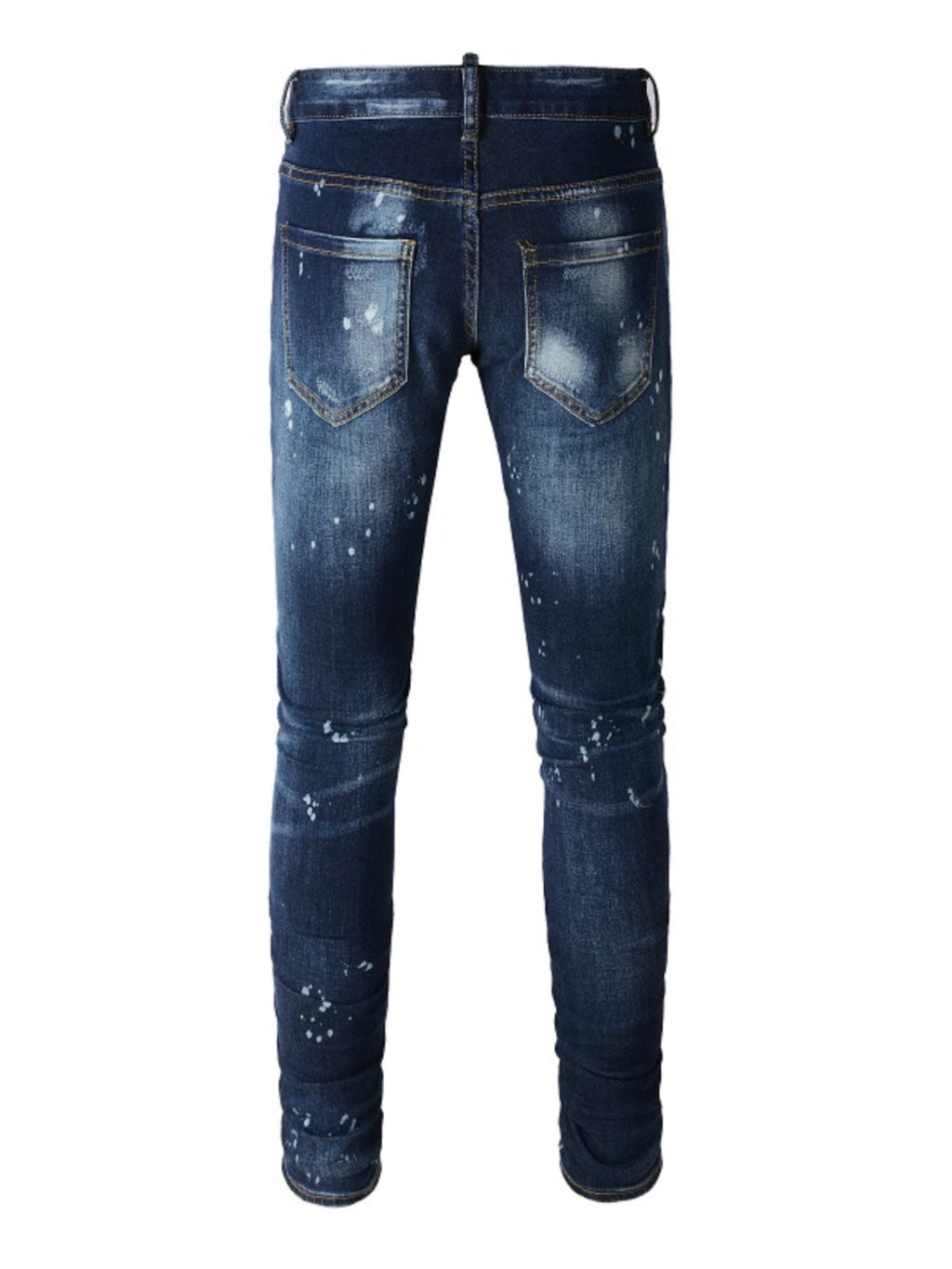 Navy Blue Patch Paint Jeans