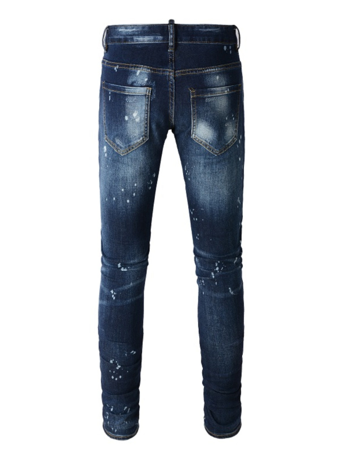 Navy Blue Patch Paint Jeans